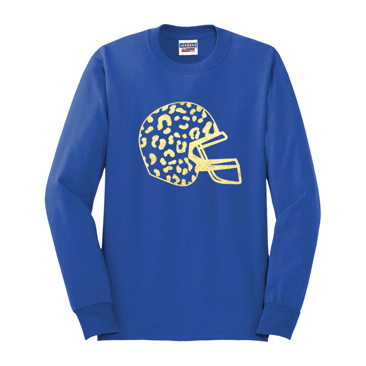 Gold Leopard Football Helmet Long Sleeve Shirt