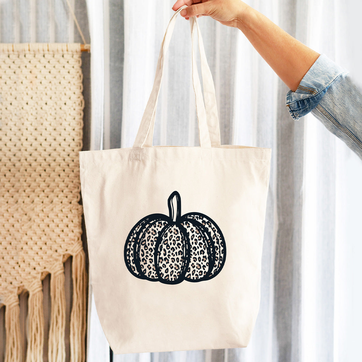 Leopard Pumpkin Tote - Canvas Bag