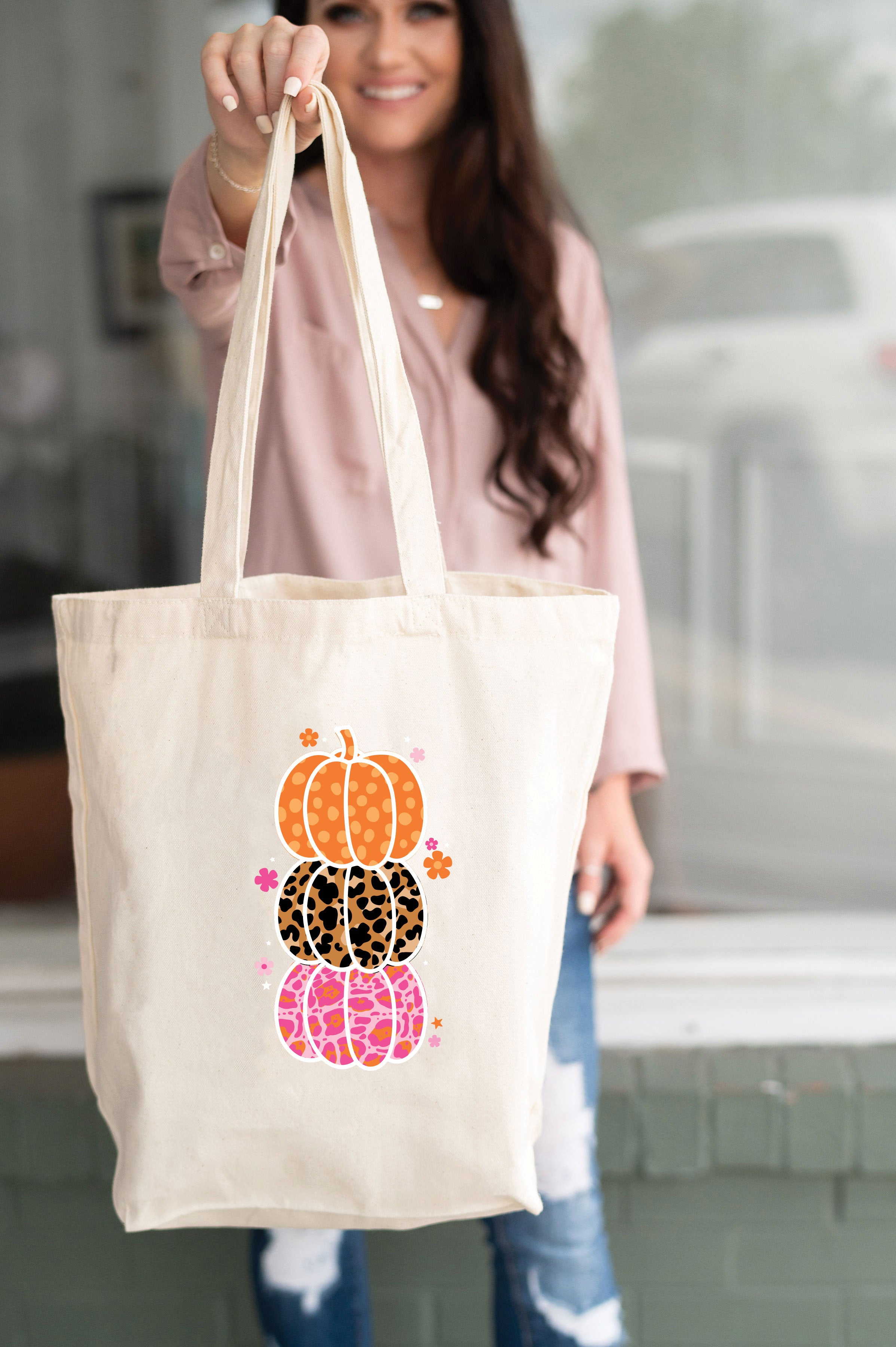 Pumpkin Stack Bag - Canvas Large Sack