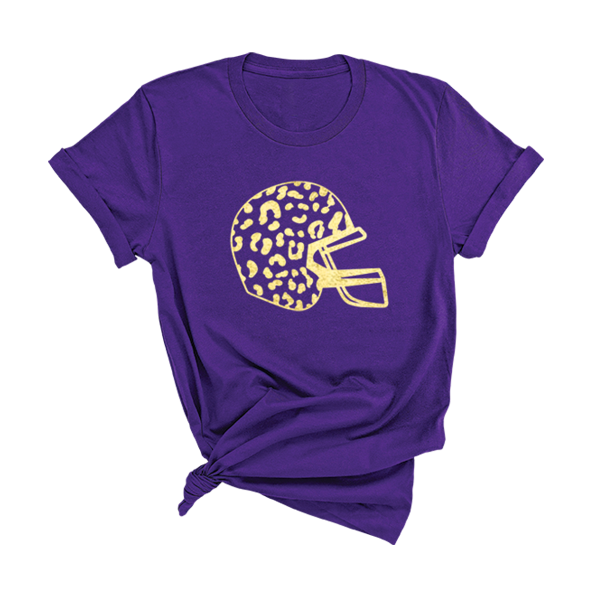 Gold Leopard Football Helmet T-Shirt