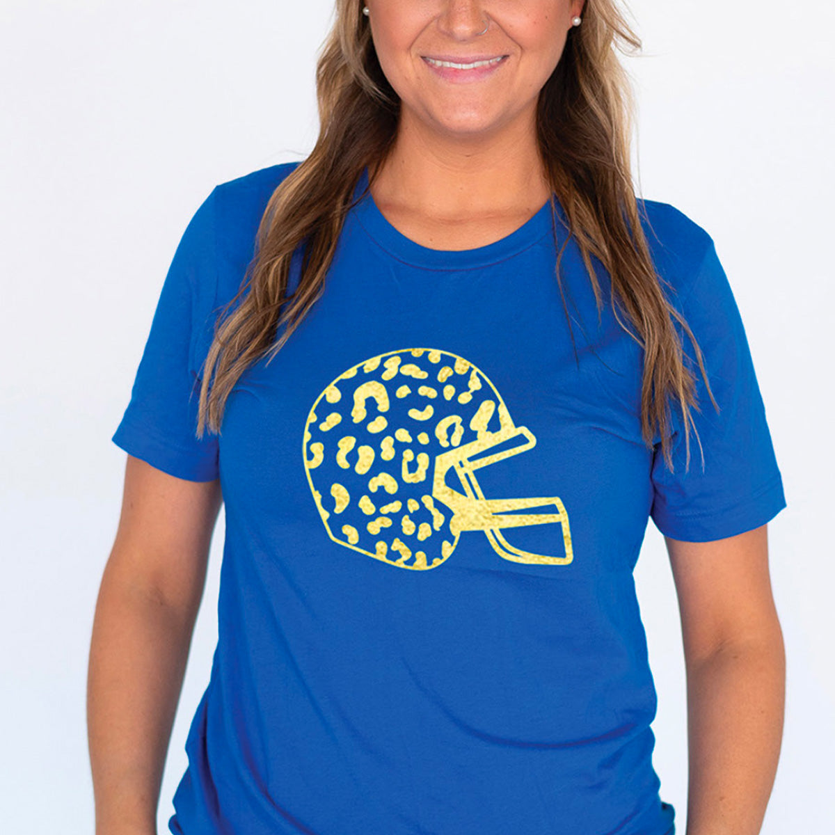 Gold Leopard Football Helmet T-Shirt