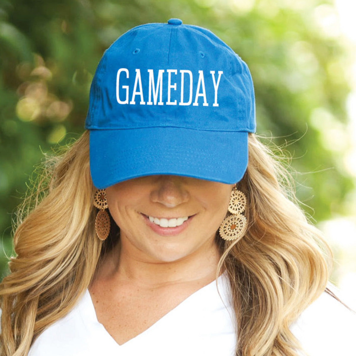 White Varsity Game Day Royal Blue Hat, Baseball Cap