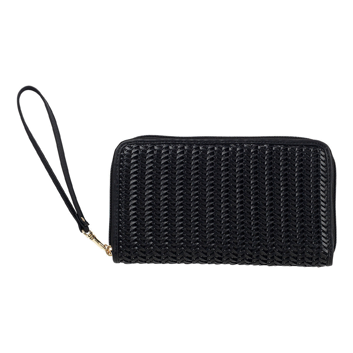 Textured Zip Around Wristlet Wallet