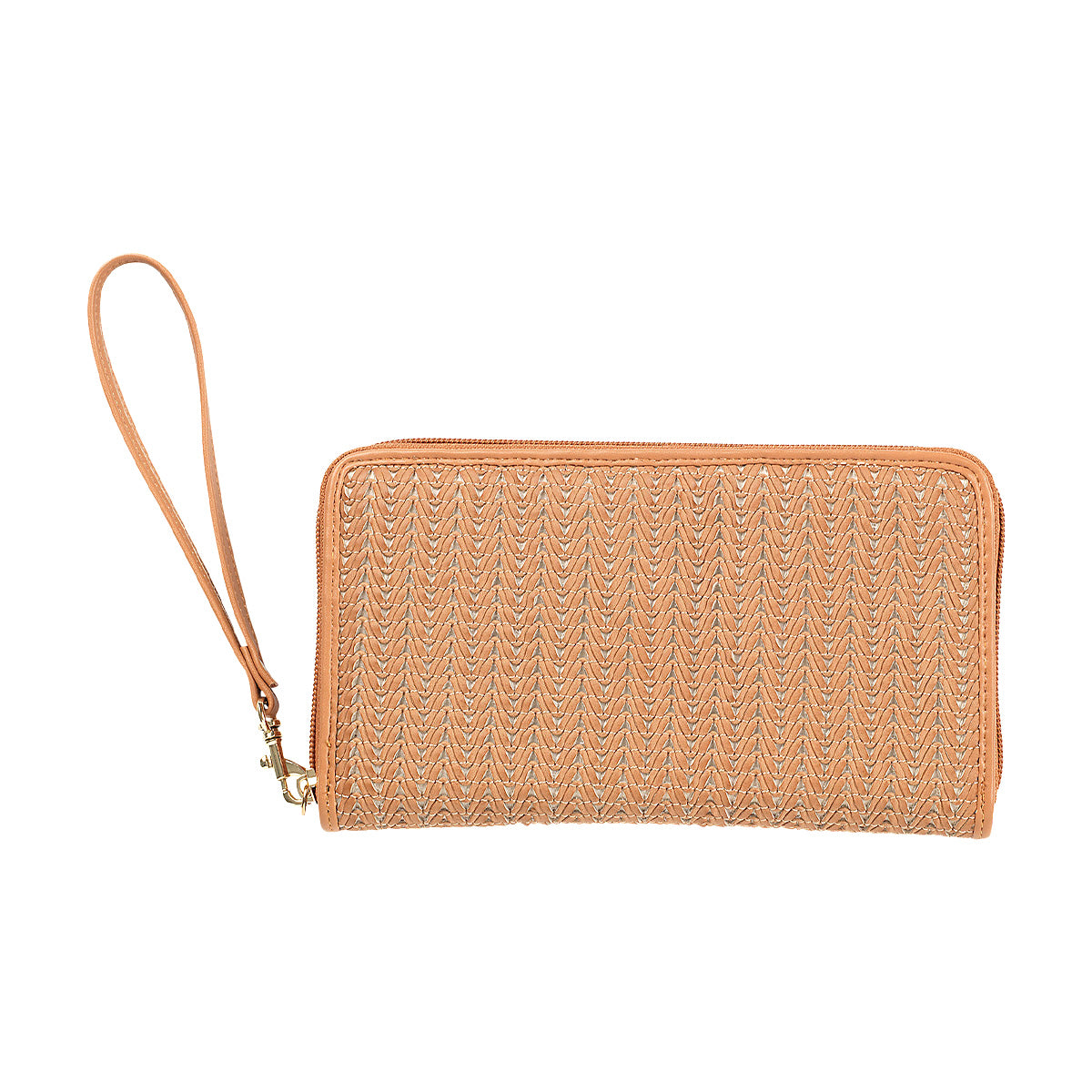 Textured Zip Around Wristlet Wallet