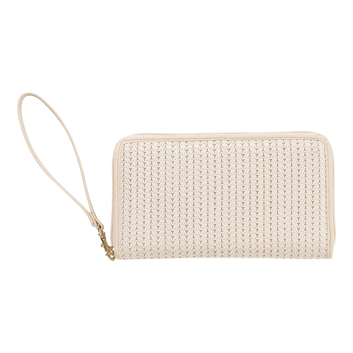 Textured Zip Around Wristlet Wallet