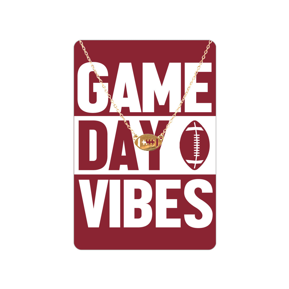 Garnet Game Day Vibes Keepsake Card with Gold Football Necklace