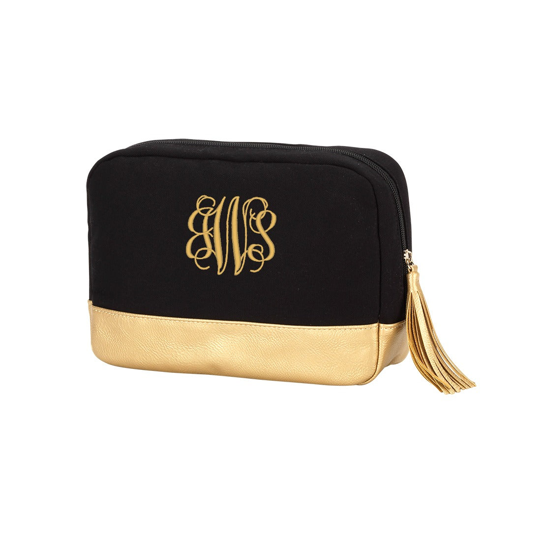 ✏️ Cosmetic Bag with Tassel & Gold Trim (Customizable)