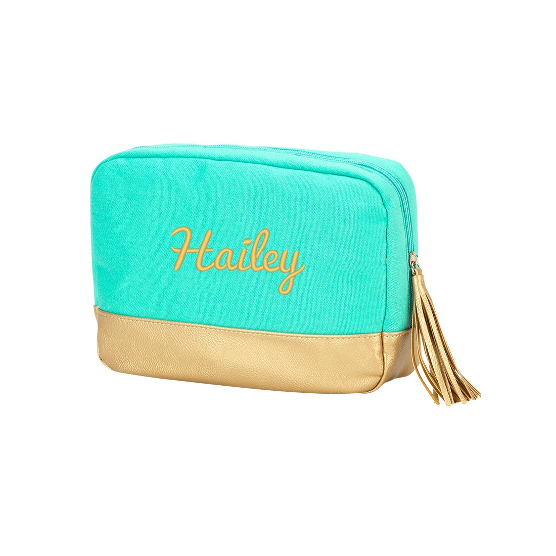 ✏️ Cosmetic Bag with Tassel & Gold Trim (Customizable)