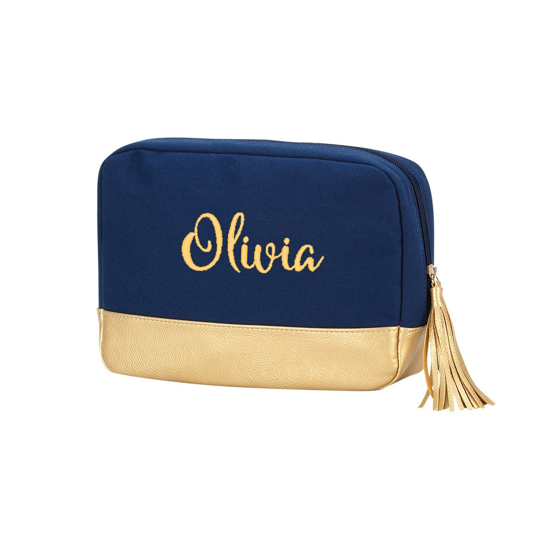 ✏️ Cosmetic Bag with Tassel & Gold Trim (Customizable)